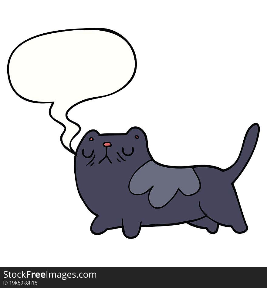 cartoon cat and speech bubble