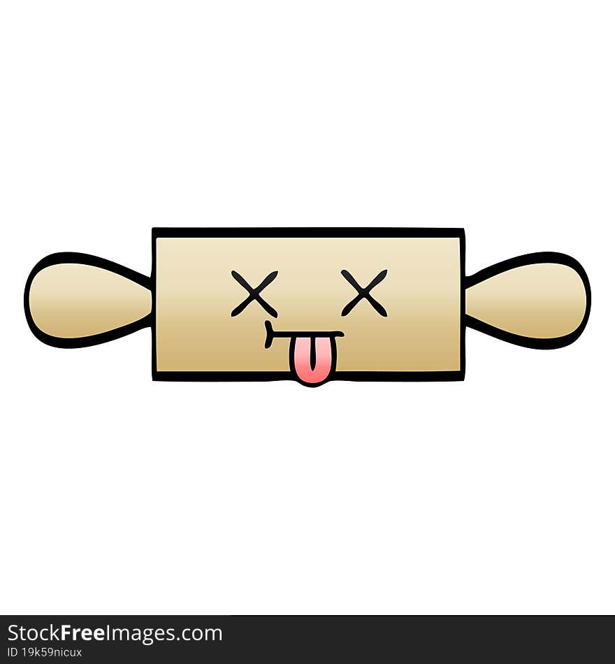 gradient shaded cartoon rolling pin