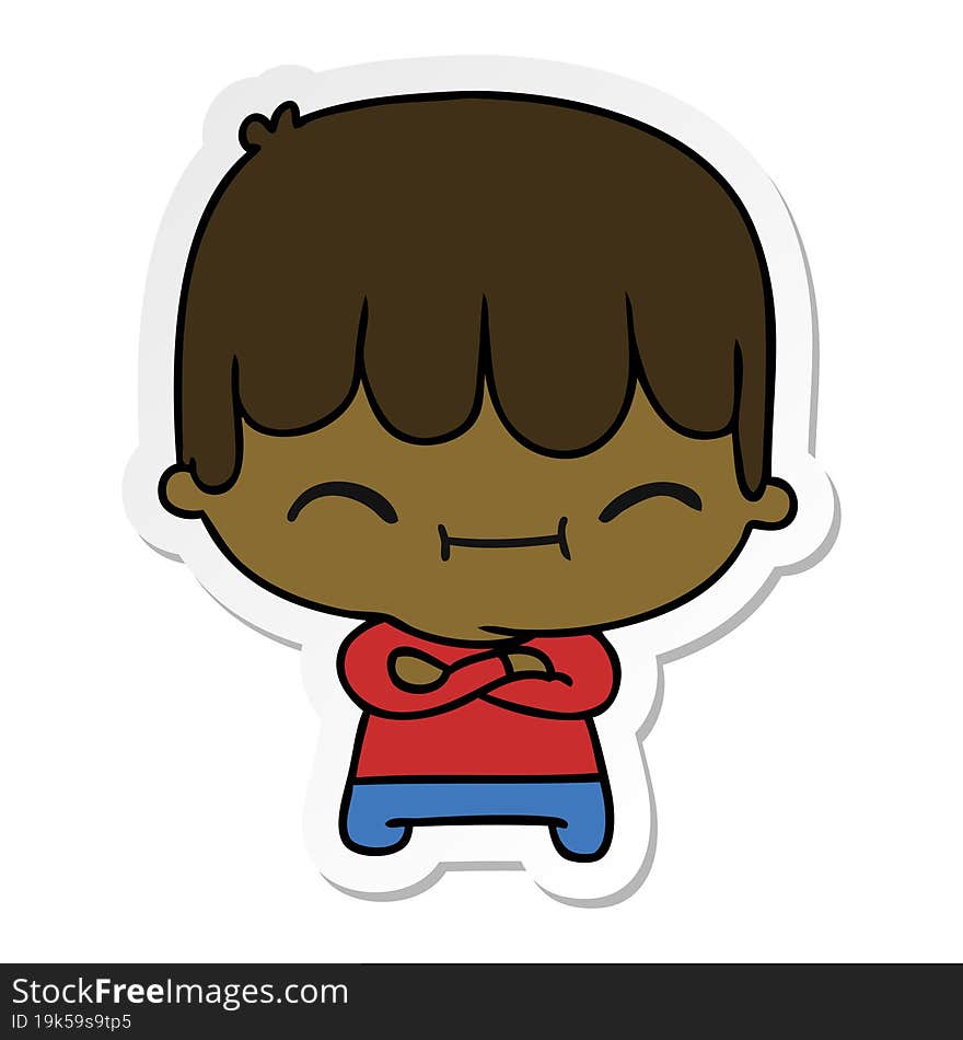 sticker cartoon of kawaii cute boy