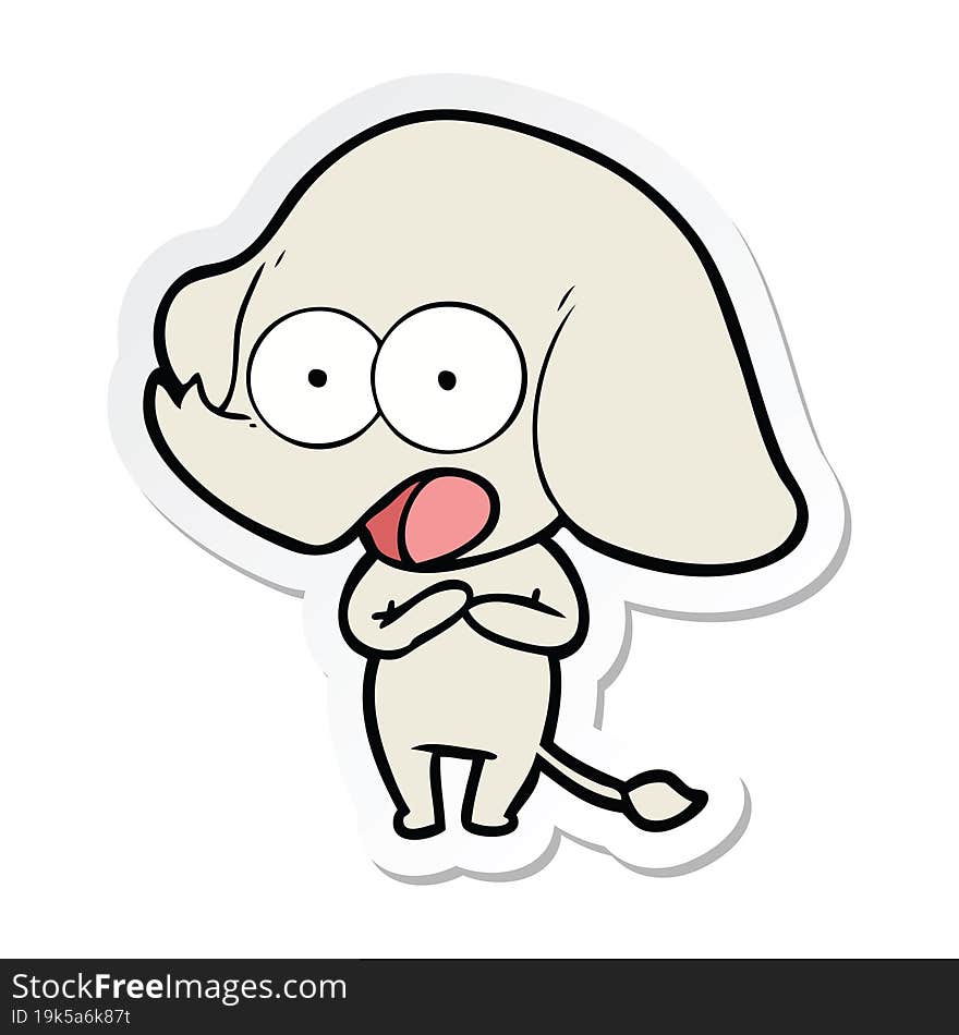 sticker of a cute cartoon elephant