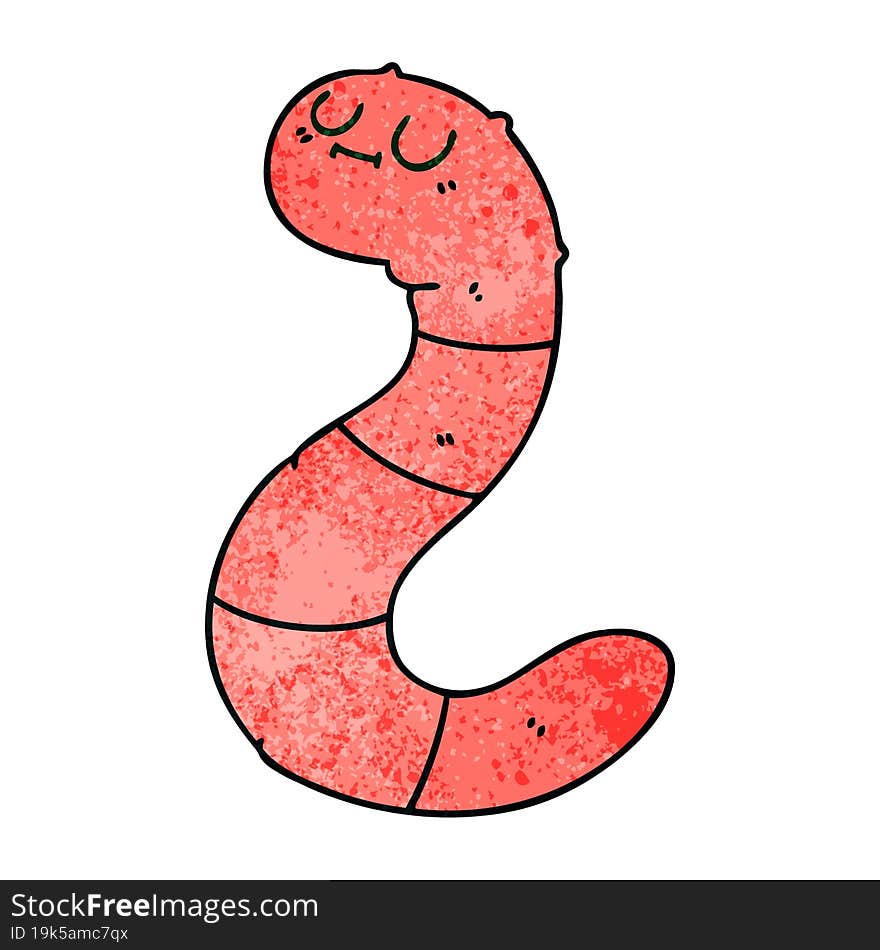 Quirky Hand Drawn Cartoon Worm