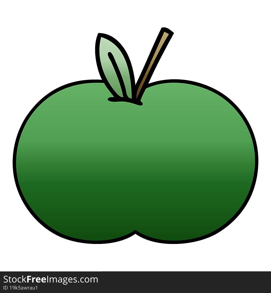 gradient shaded cartoon juicy apple