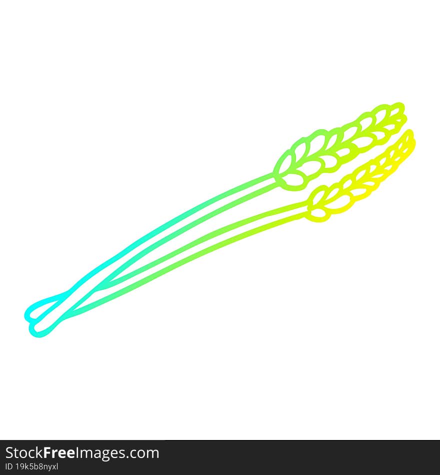 cold gradient line drawing cartoon wheat