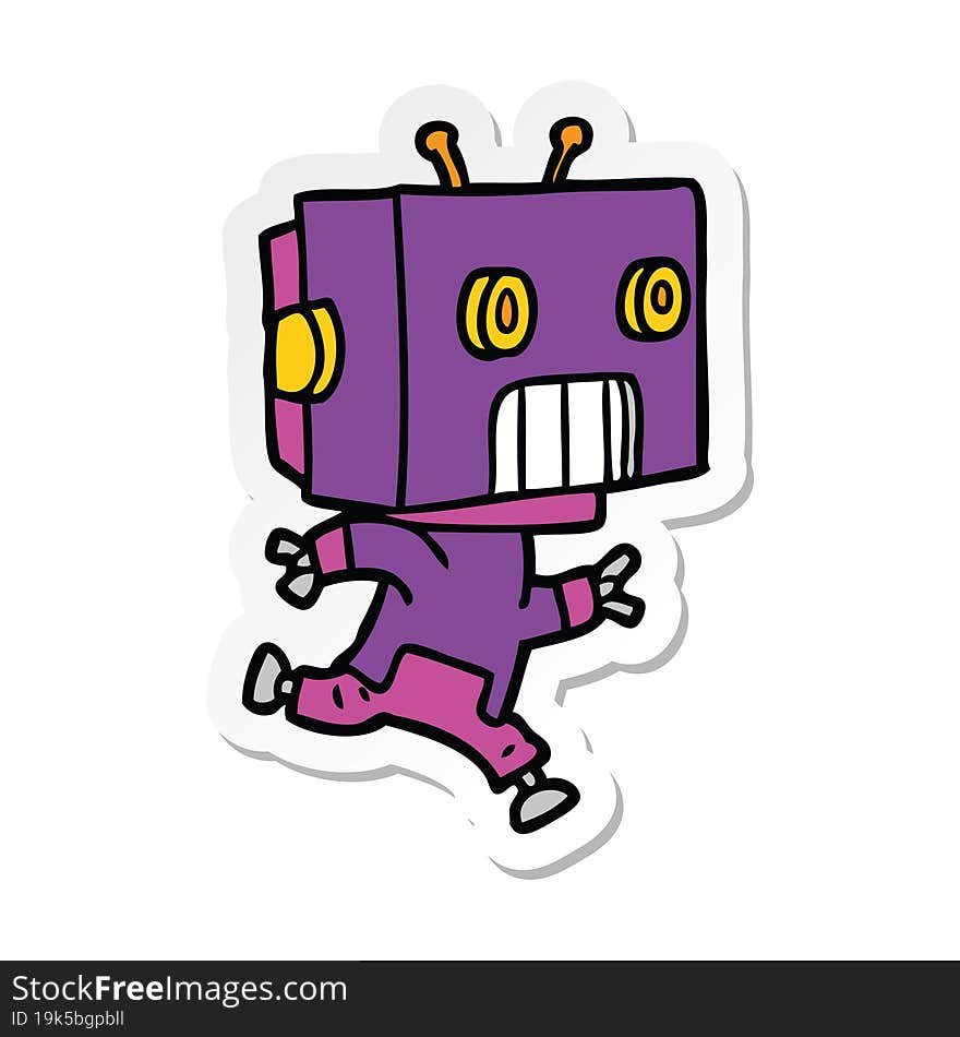 sticker of a cartoon robot