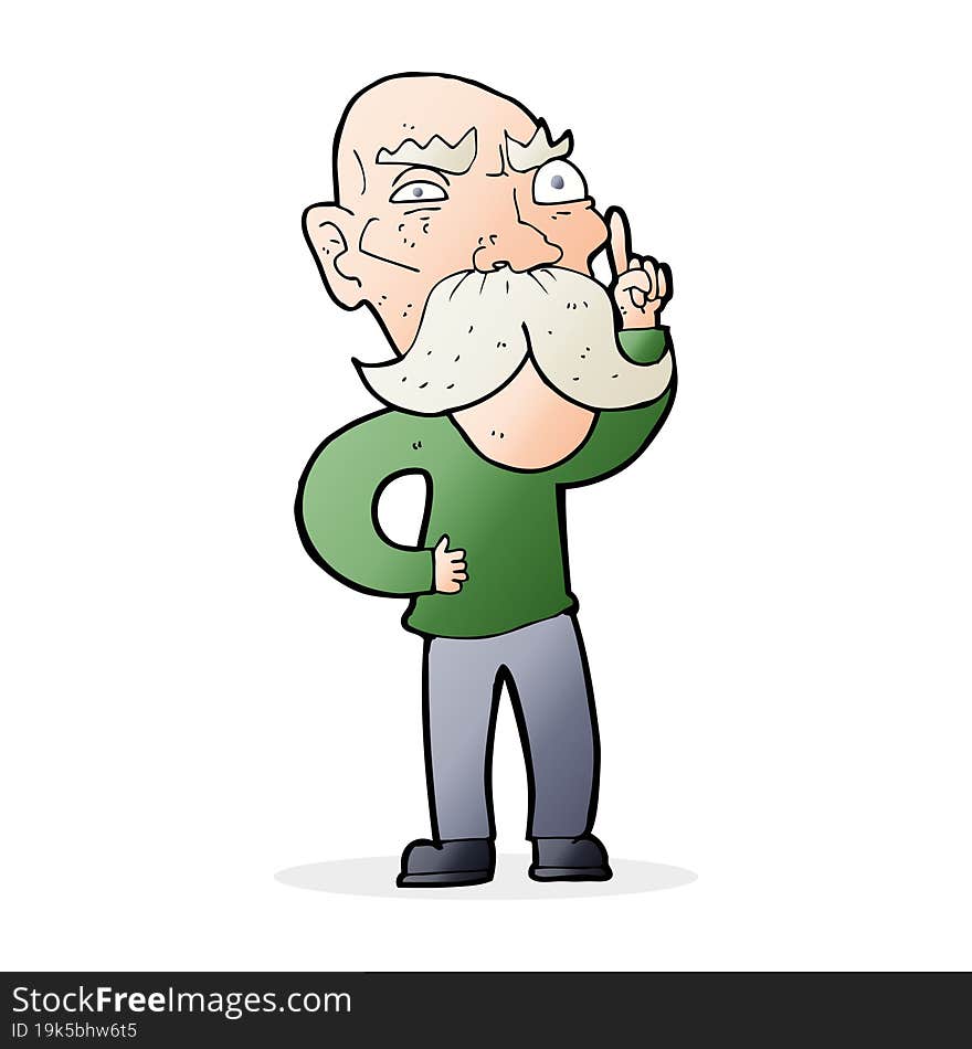 cartoon annoyed old man