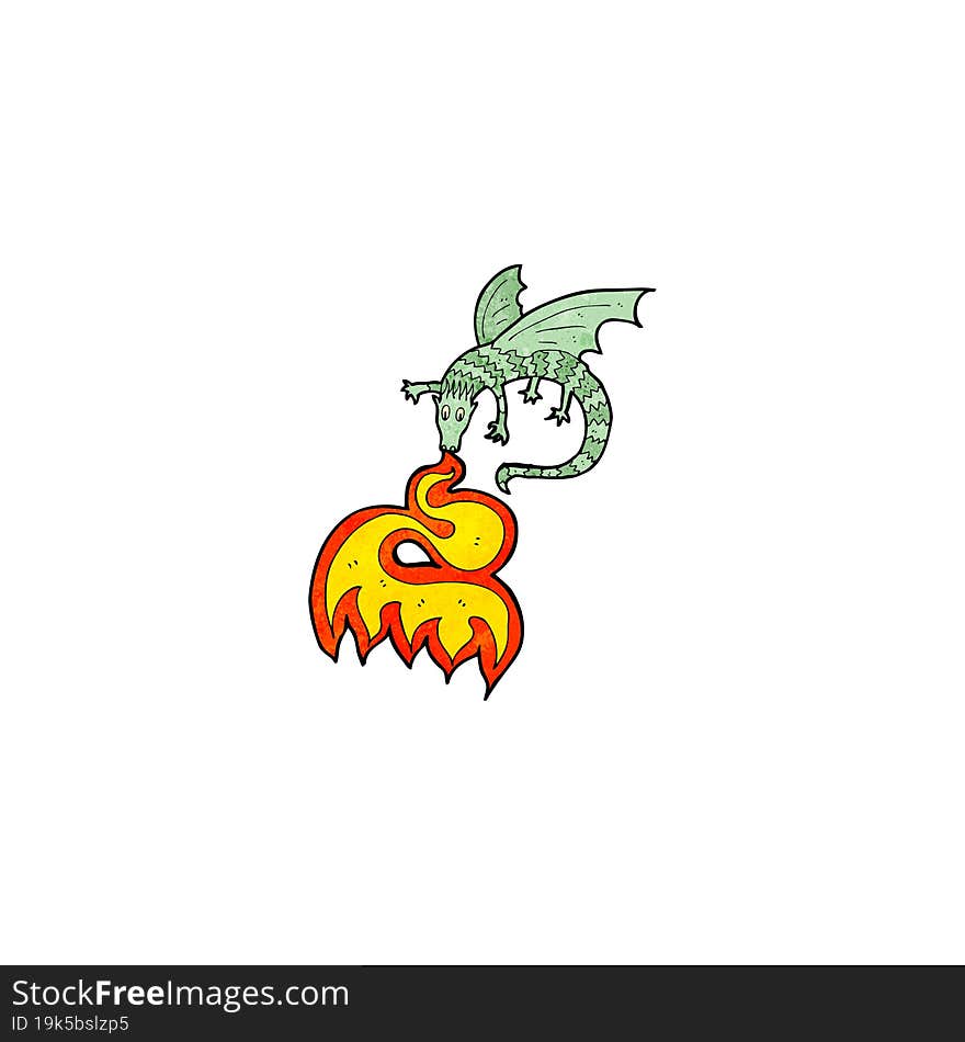 fire breathing dragon cartoon