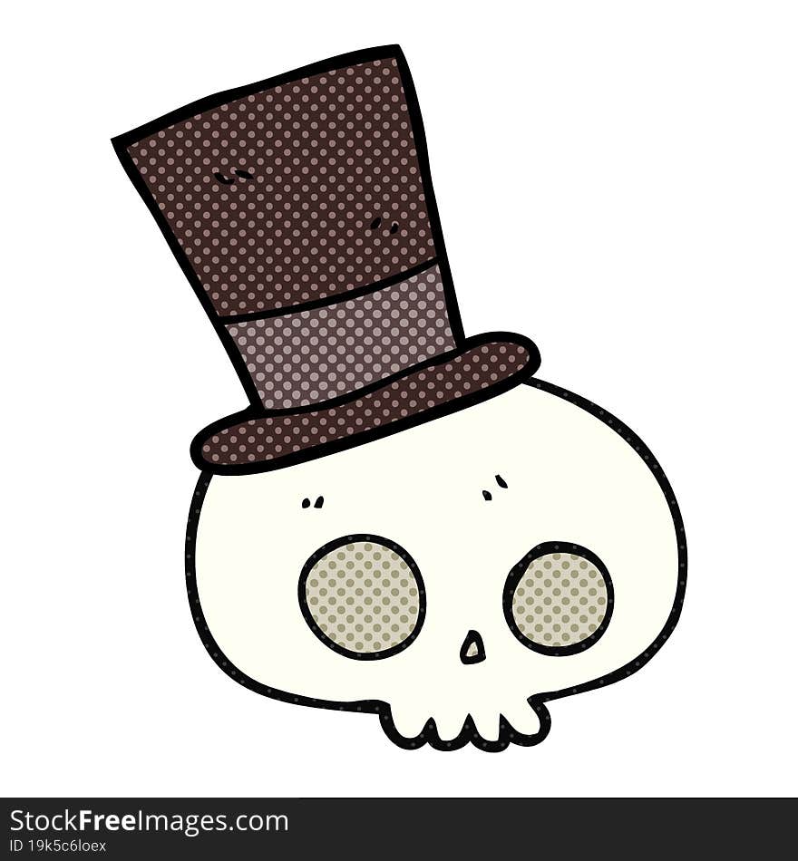 cartoon skull wearing top hat