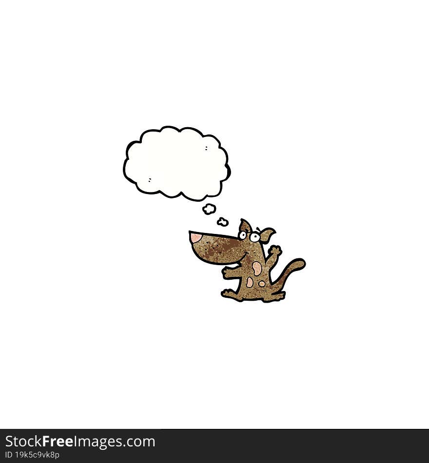 Cartoon Little Dog With Thought Bubble