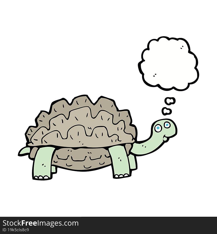 cartoon tortoise with thought bubble