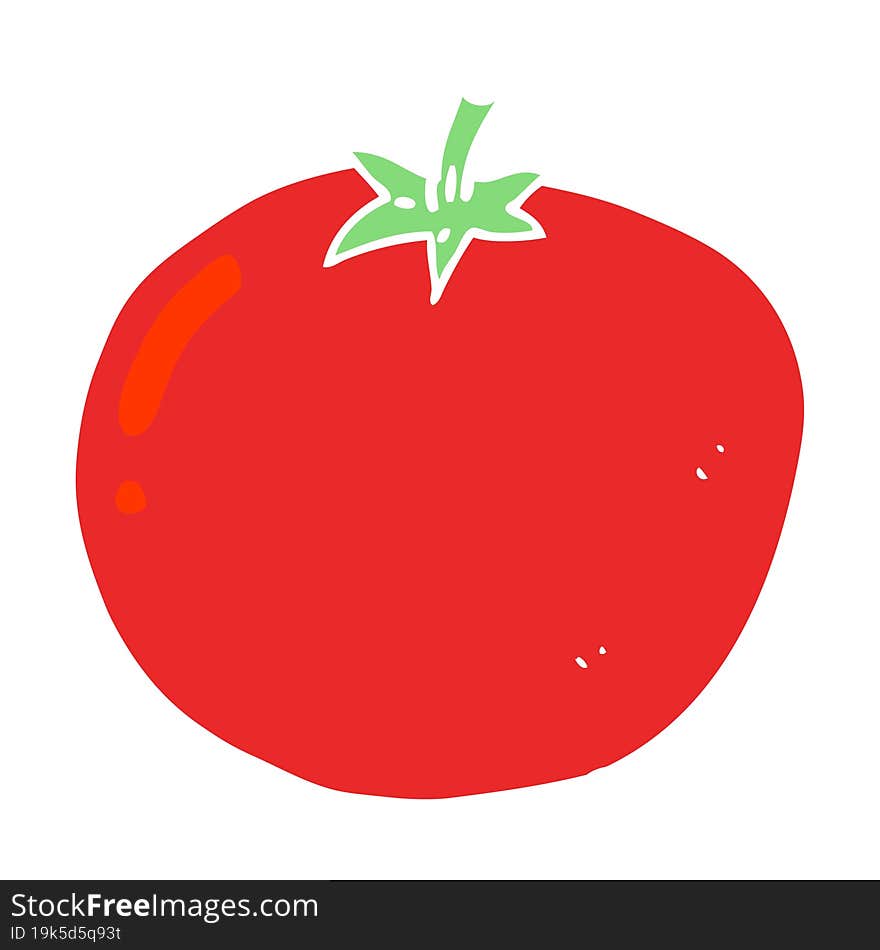 flat color illustration of a cartoon tomato