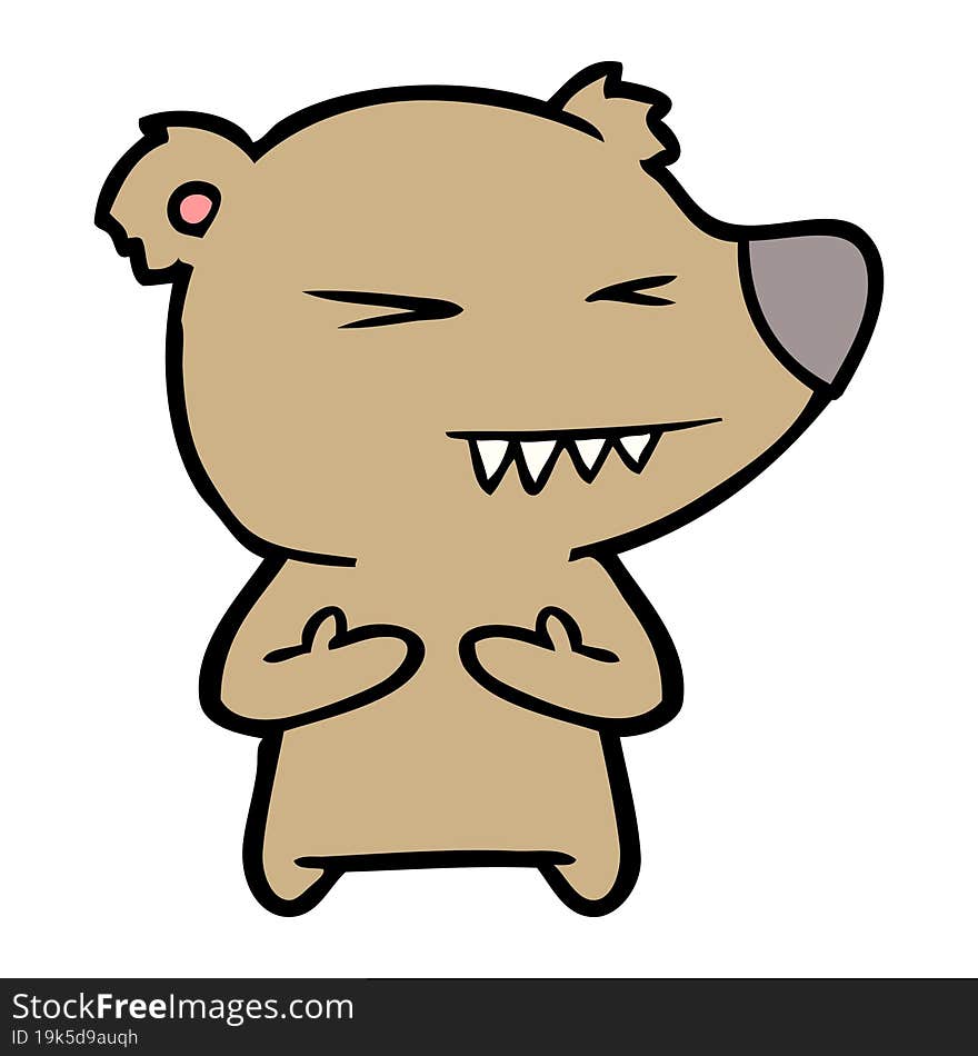 angry bear cartoon. angry bear cartoon