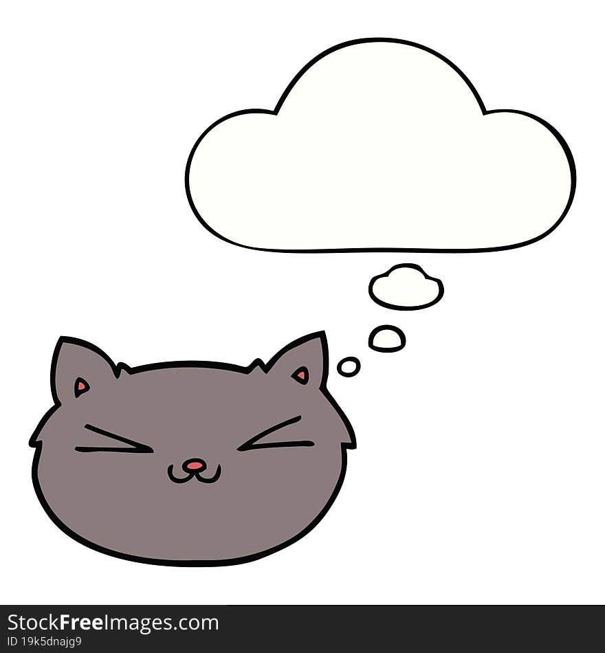 happy cartoon cat with thought bubble. happy cartoon cat with thought bubble