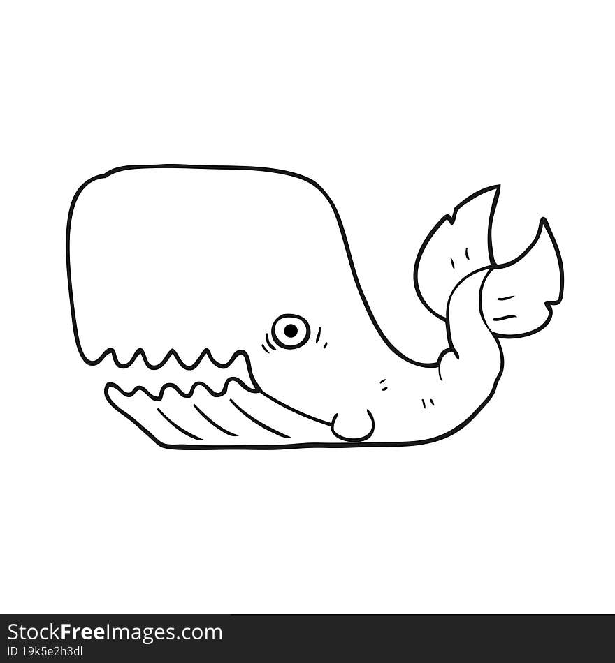 black and white cartoon angry whale