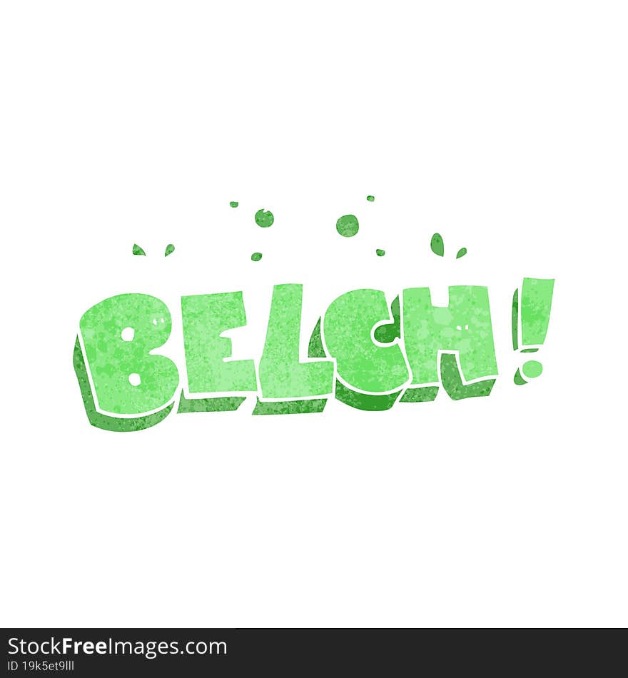 retro cartoon belch text