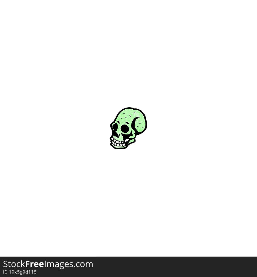 cartoon spooky green skull