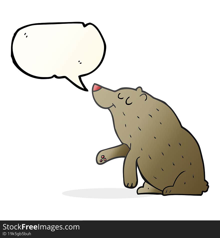 Speech Bubble Cartoon Bear