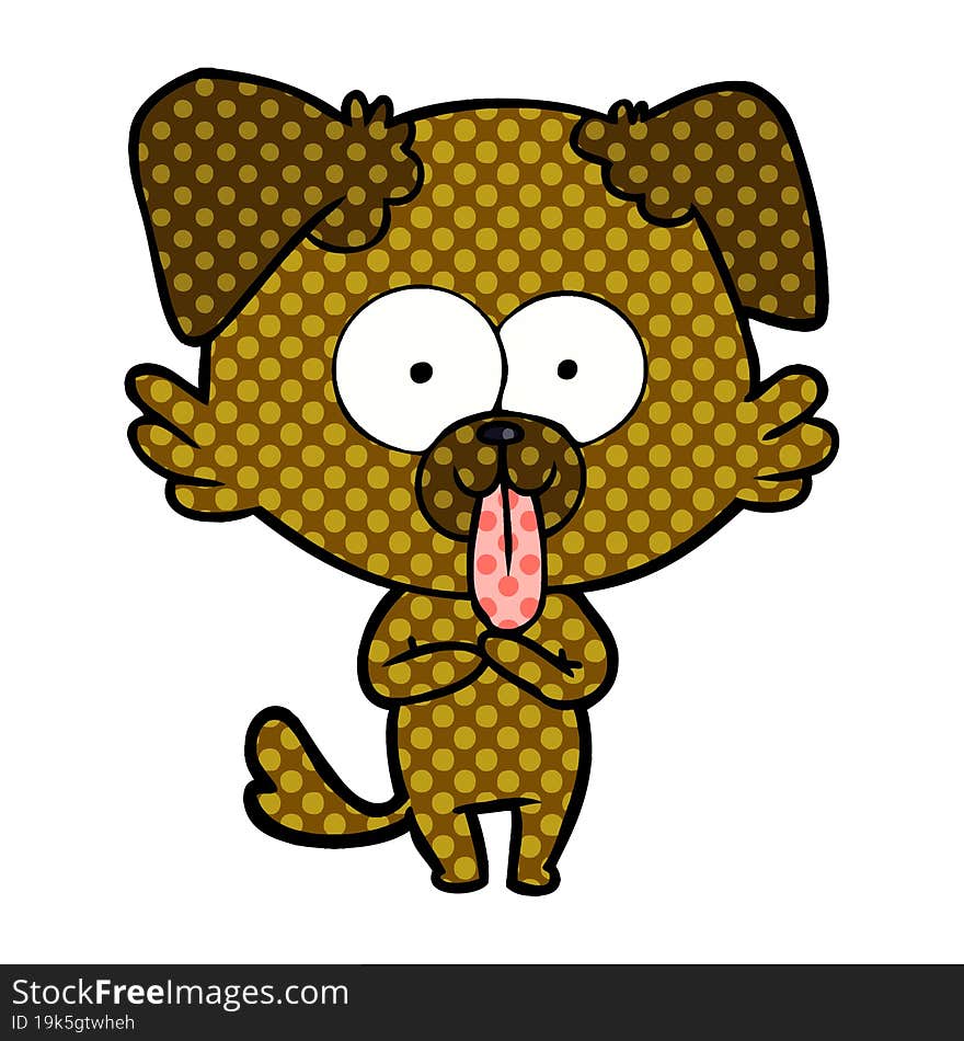 cartoon dog with tongue sticking out. cartoon dog with tongue sticking out