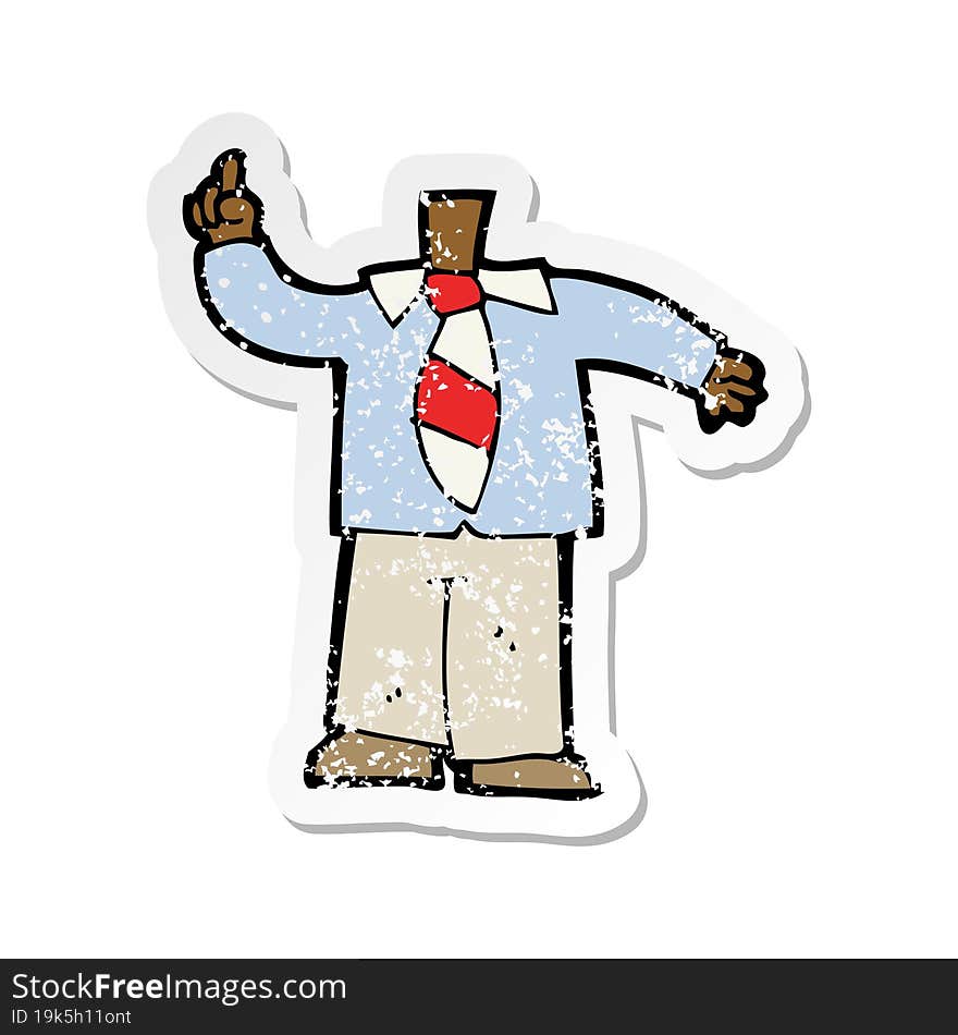 Retro Distressed Sticker Of A Cartoon Body