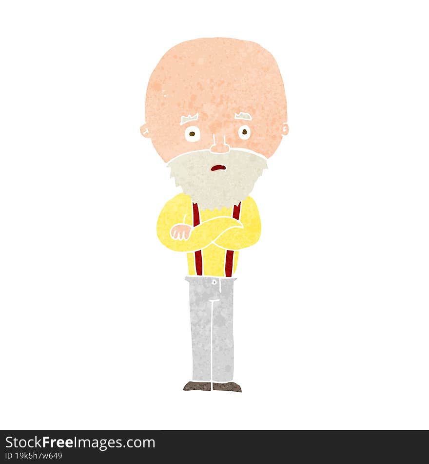 Cartoon Worried Old Man