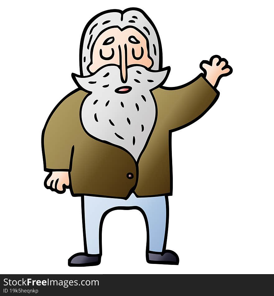 cartoon doodle bearded man