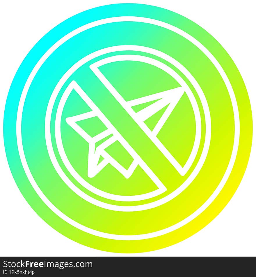 paper plane ban circular in cold gradient spectrum