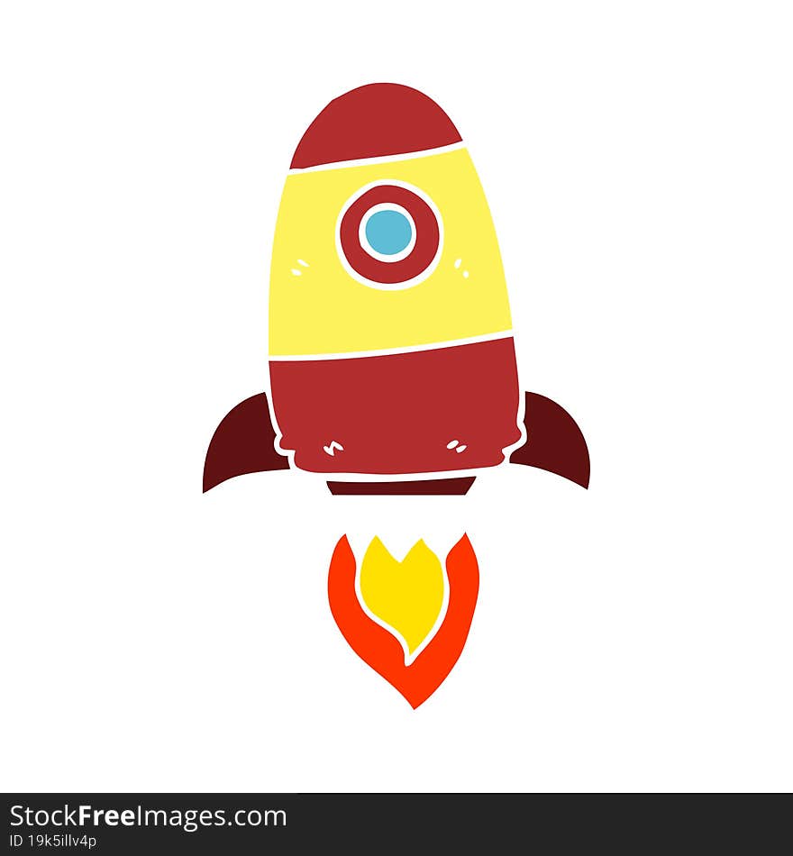 cartoon doodle space rocket