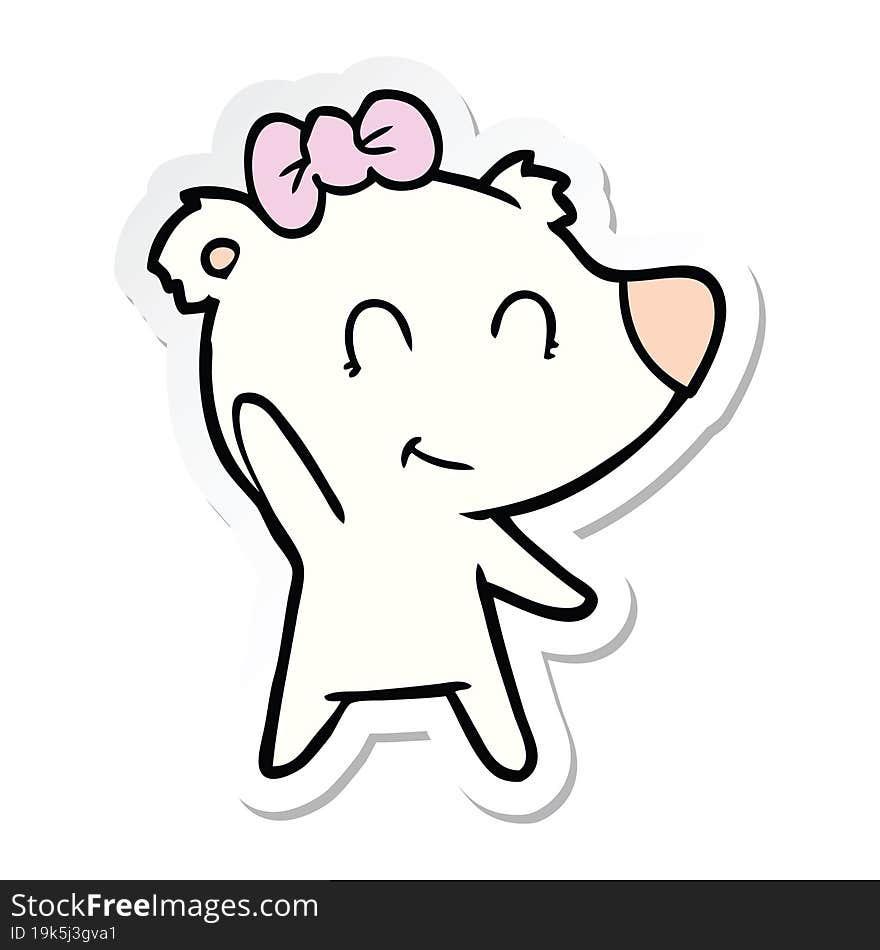 Sticker Of A Female Polar Bear Cartoon