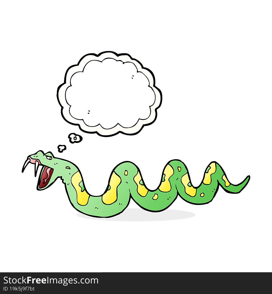 cartoon poisonous snake with thought bubble