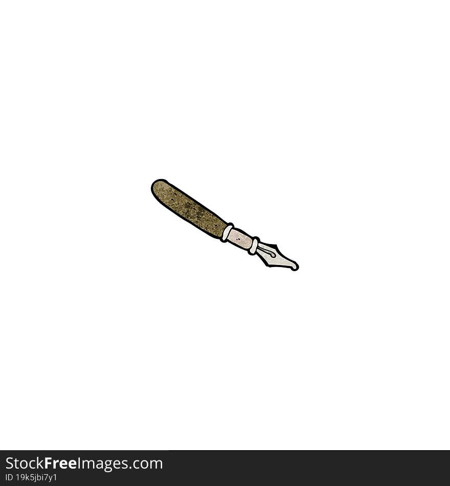 cartoon old fountain pen