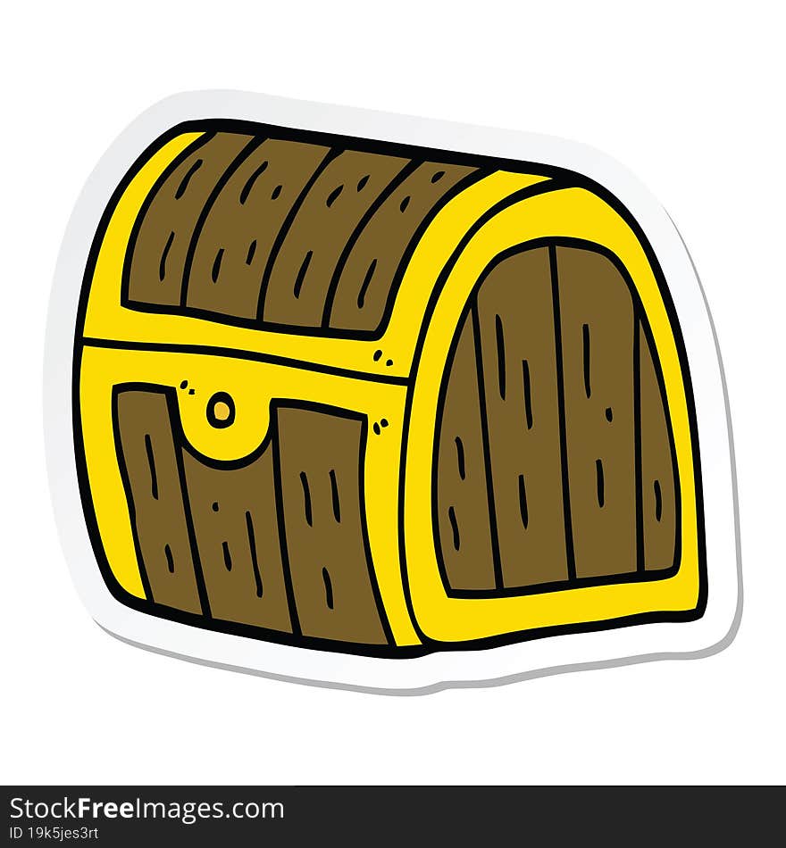 Sticker Of A Cartoon Treasure Chest