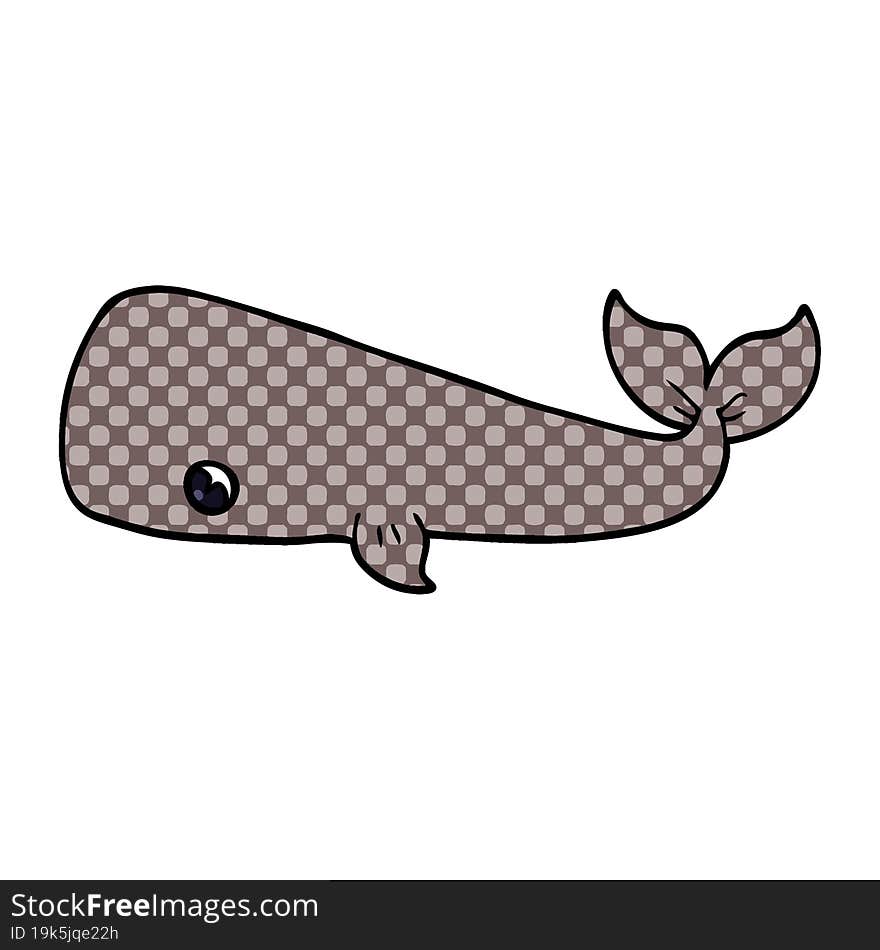 cartoon doodle whale