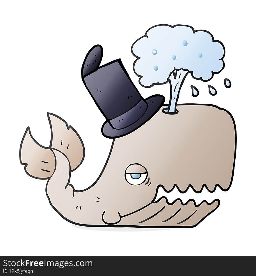 cartoon whale spouting water