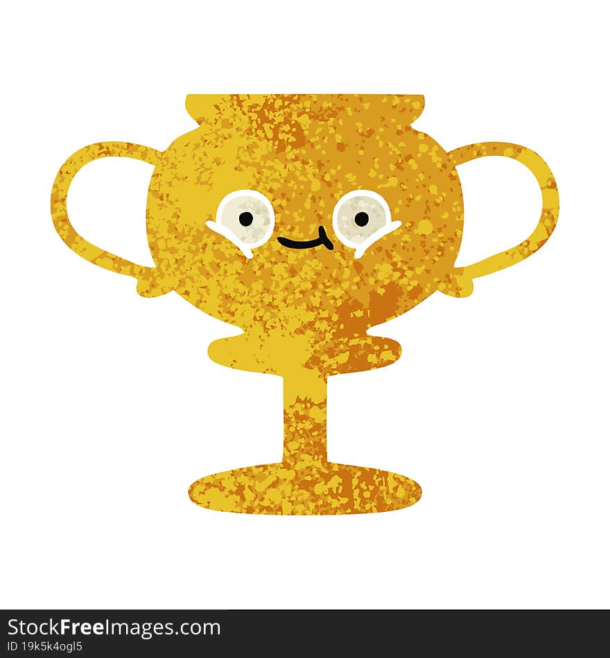 Retro Illustration Style Cartoon Trophy