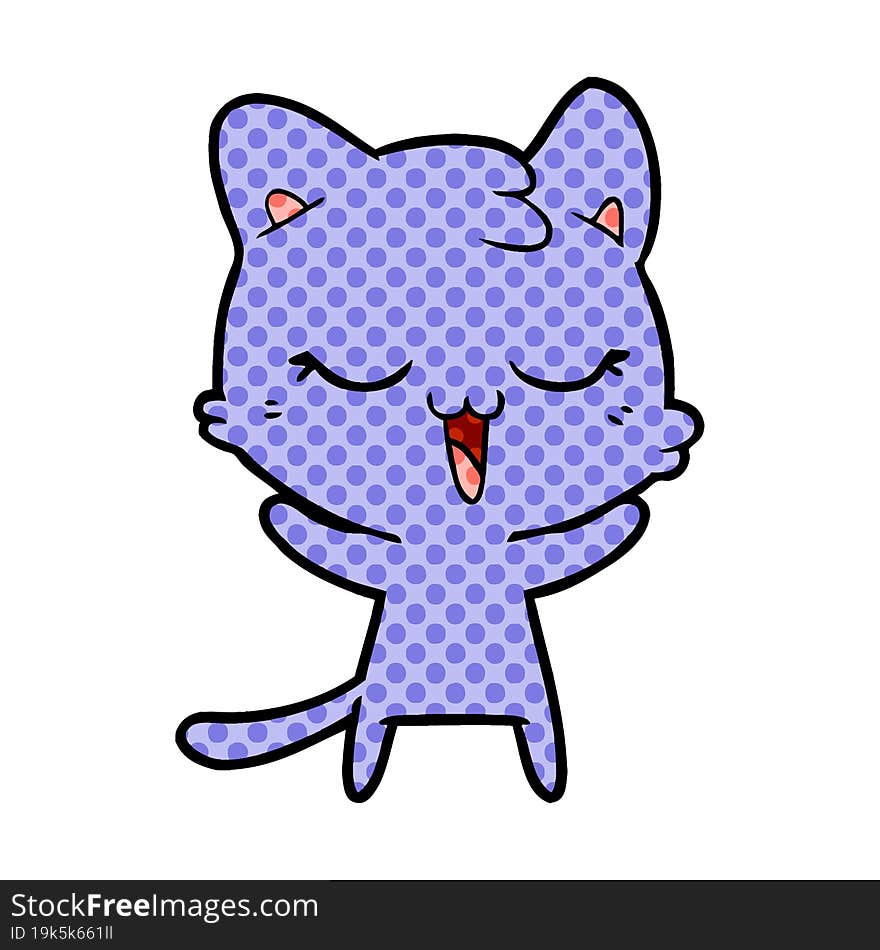 happy cartoon cat. happy cartoon cat