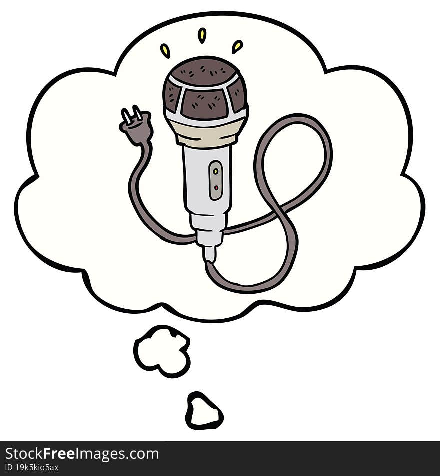 cartoon microphone and thought bubble