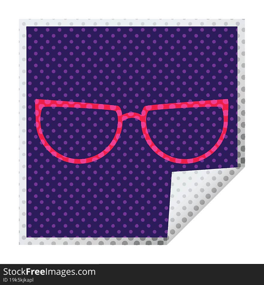 spectacles graphic vector square peeling sticker. spectacles graphic vector square peeling sticker