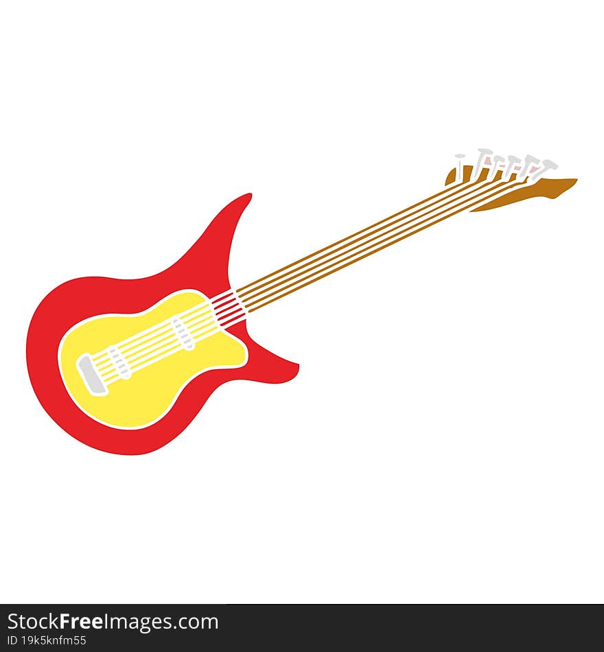 hand drawn cartoon doodle of a guitar