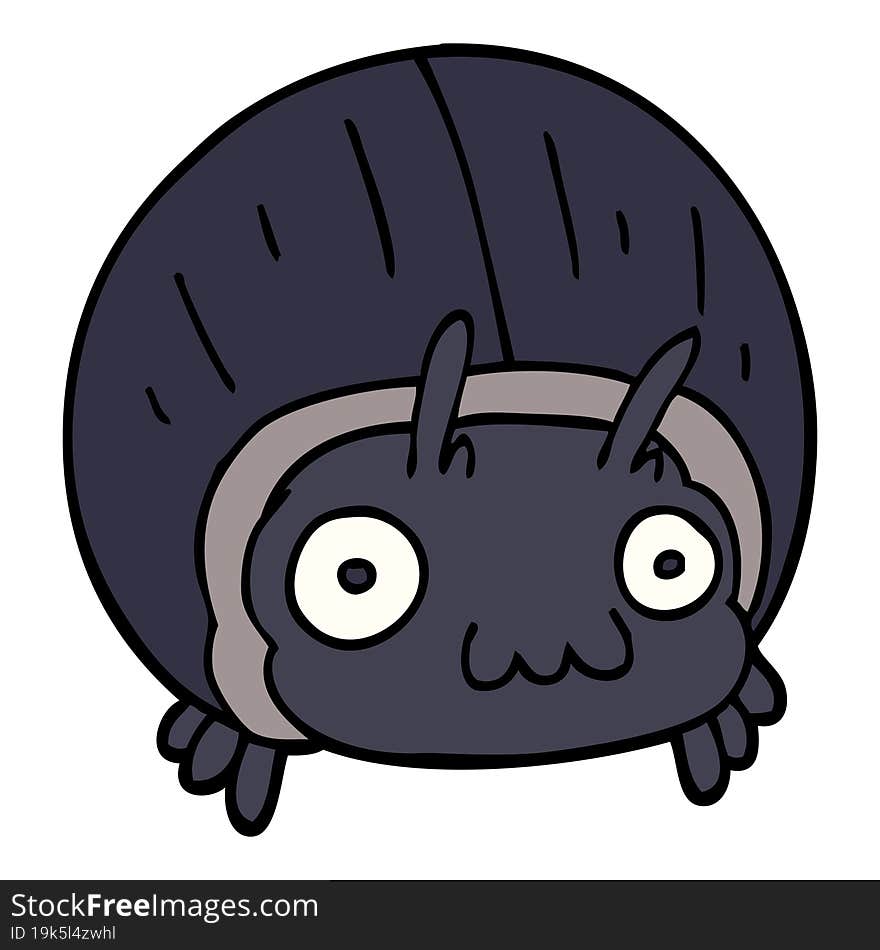 cartoon doodle huge beetle