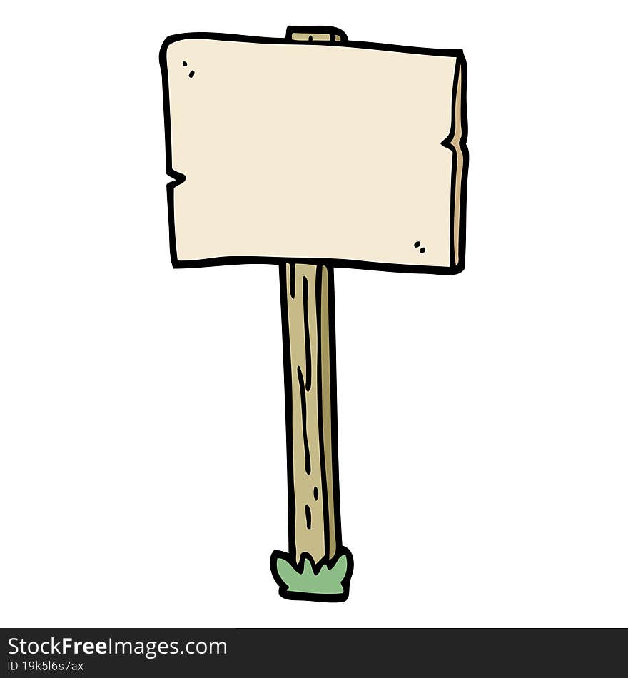 Cartoon Doodle Sign Post