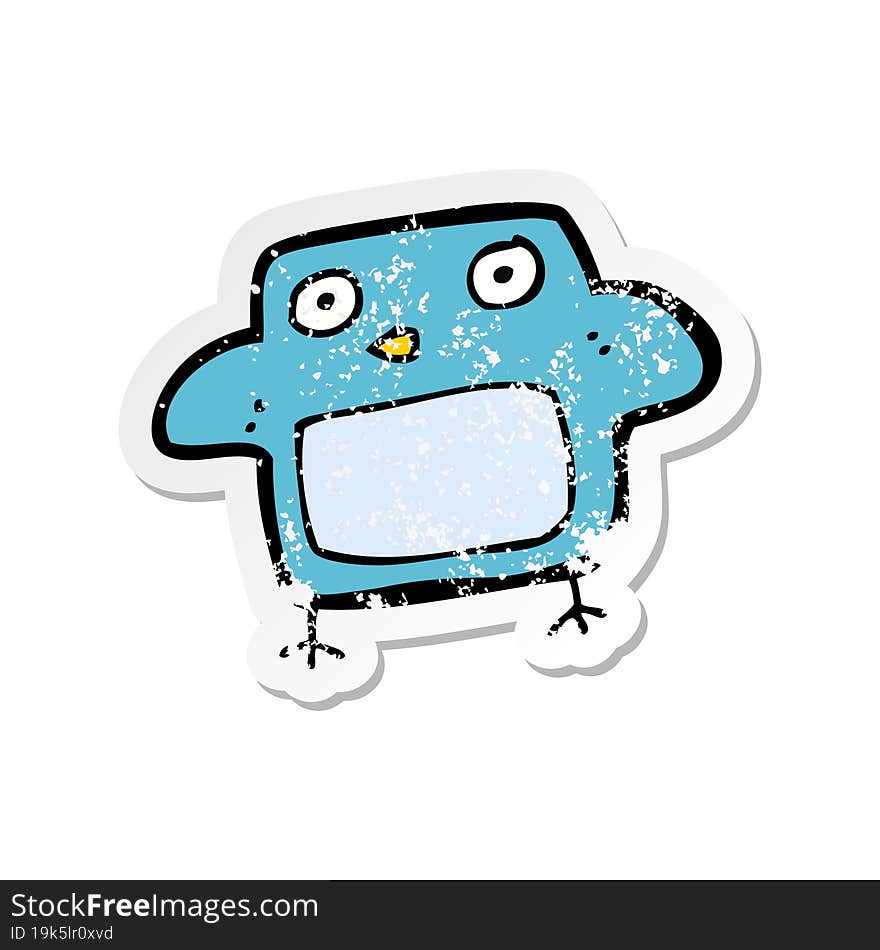 retro distressed sticker of a cartoon bird