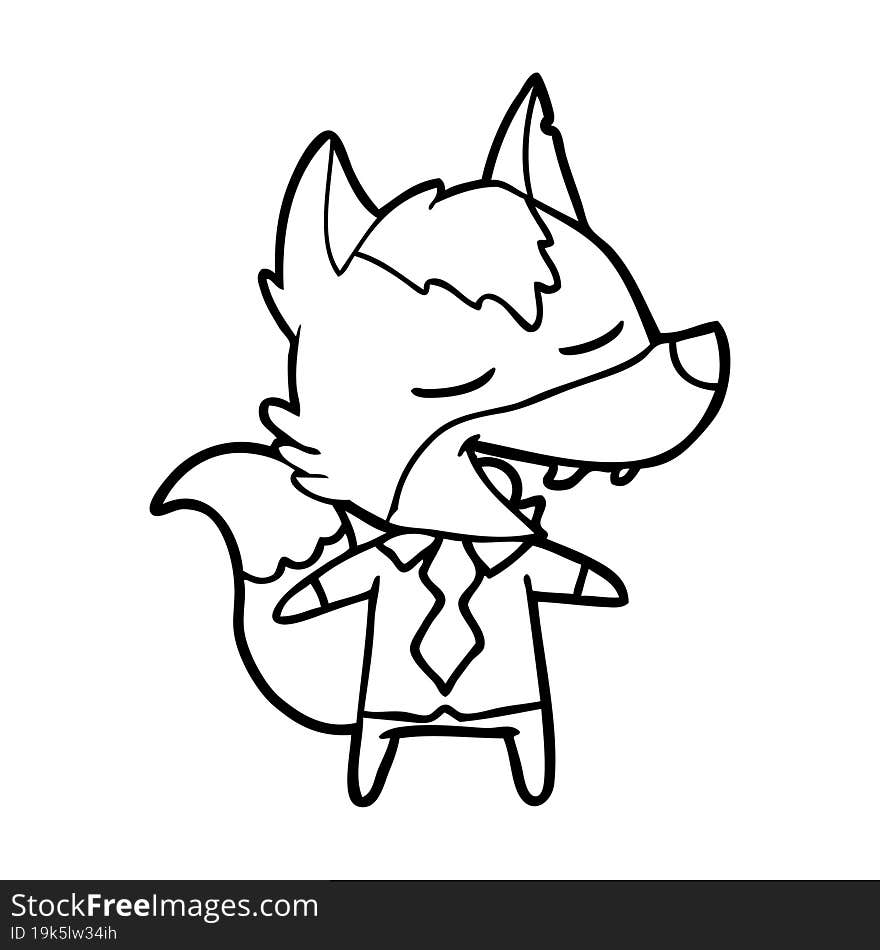 cartoon office wolf laughing. cartoon office wolf laughing