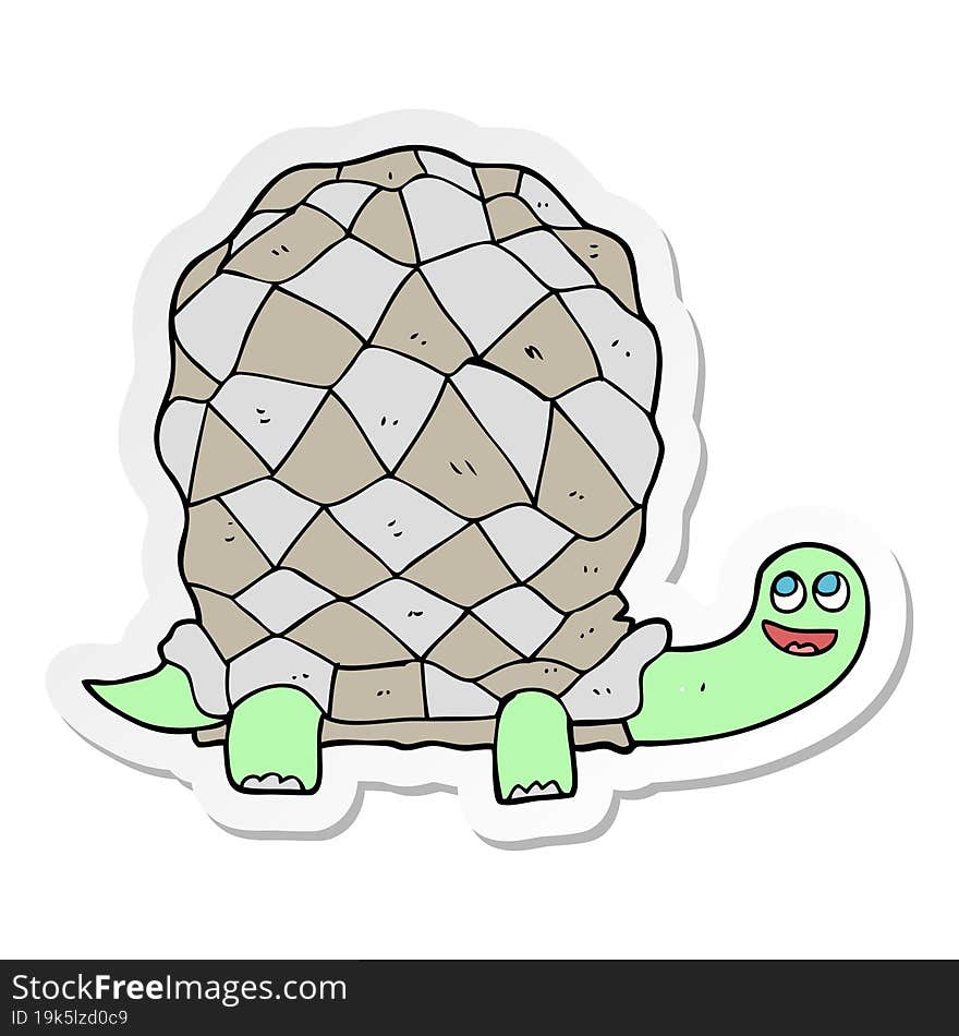 sticker of a cartoon tortoise