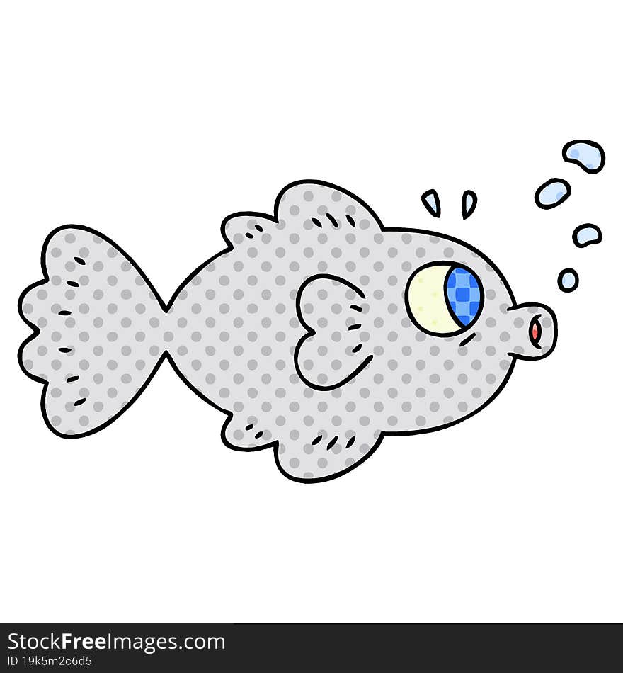 Quirky Comic Book Style Cartoon Fish