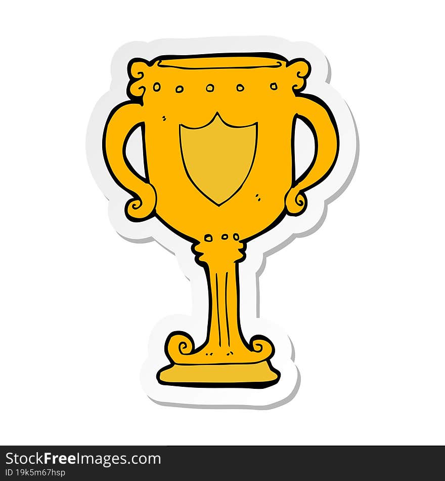 Sticker Of A Cartoon Trophy