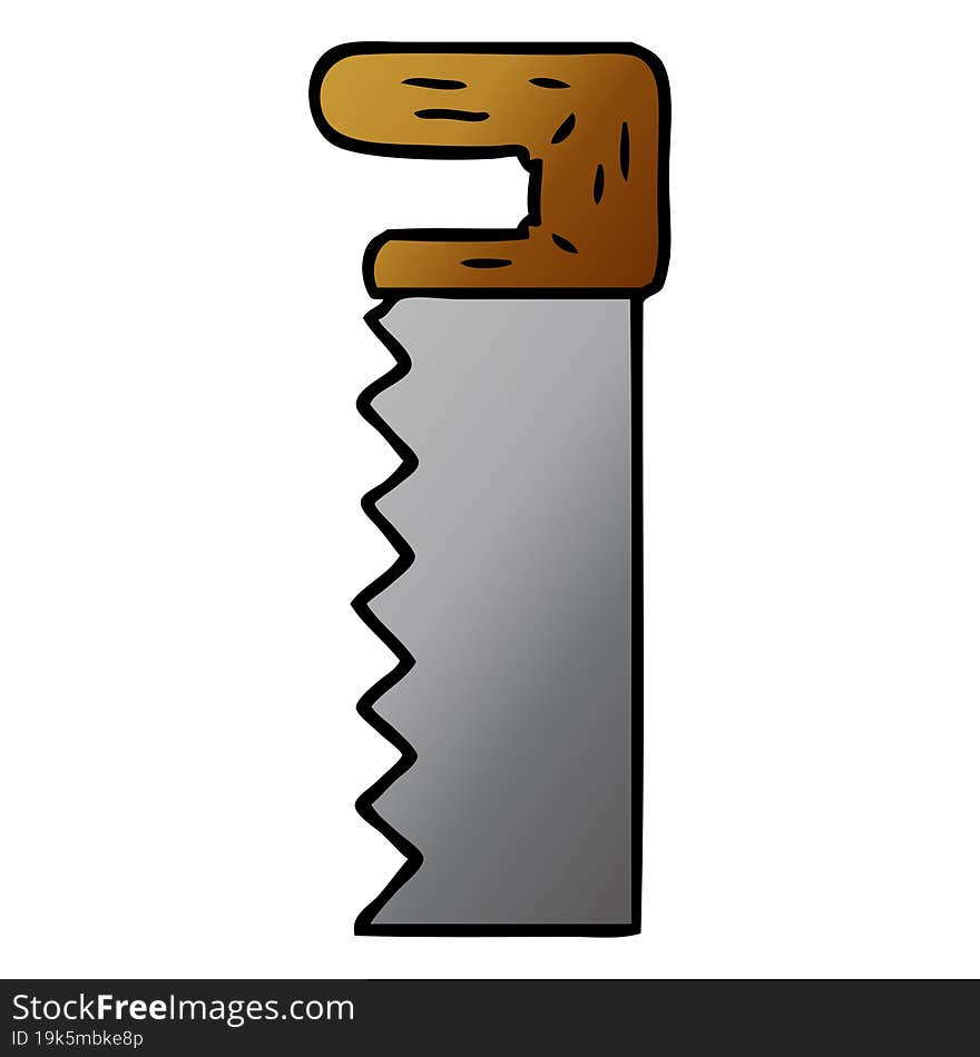 gradient cartoon doodle of a metal saw