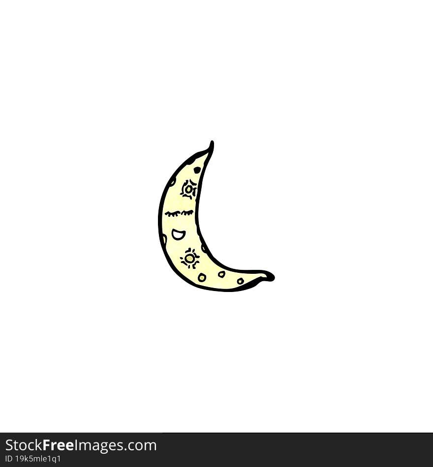 cartoon crescent moon