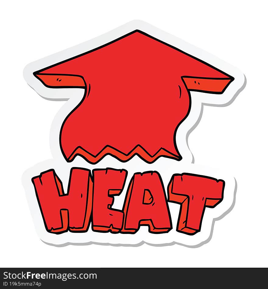 sticker of a cartoon heat symbol