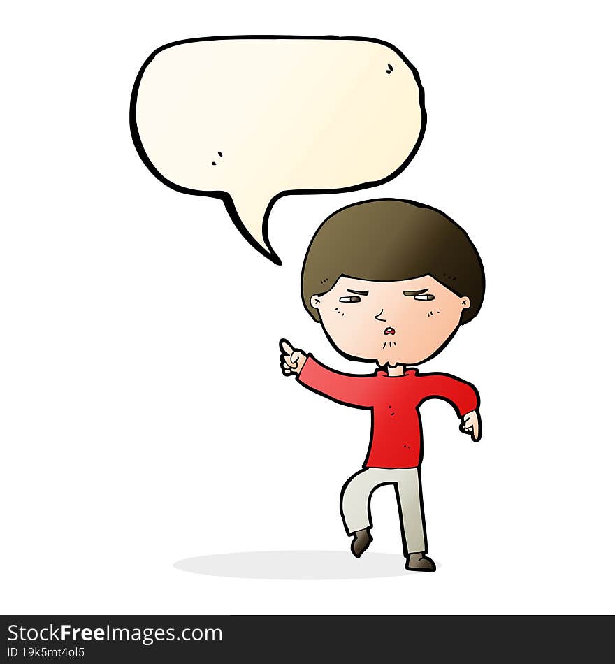 Cartoon Annoyed Man With Speech Bubble