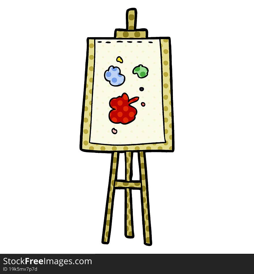 cartoon painting easel. cartoon painting easel