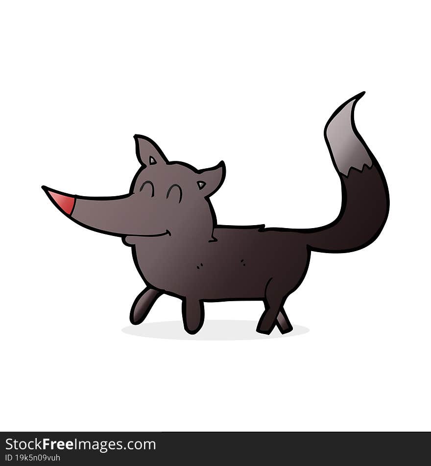 cartoon little wolf